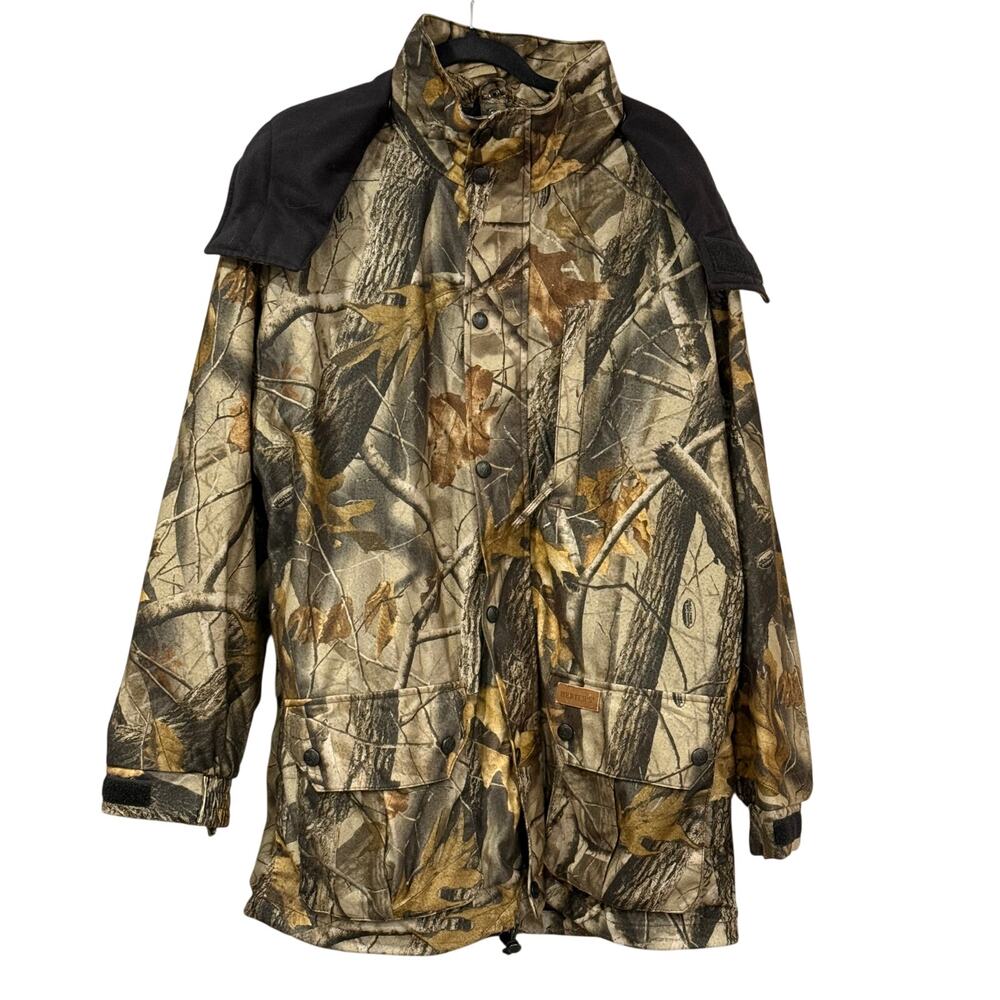 Herter's Realtree Hardwoods Camo Hunting Jacket Hooded Men's Large Gorpcore